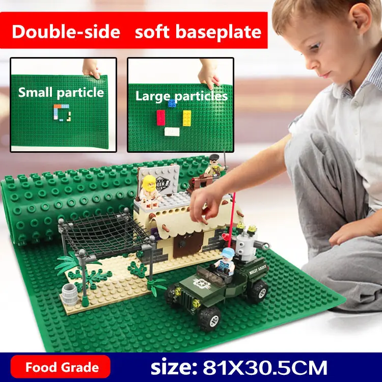 

double-sided DIY Building Blocks soft bottom plate Compatible With Legoe bricks & Duploo Toys ninjago Educational for gift