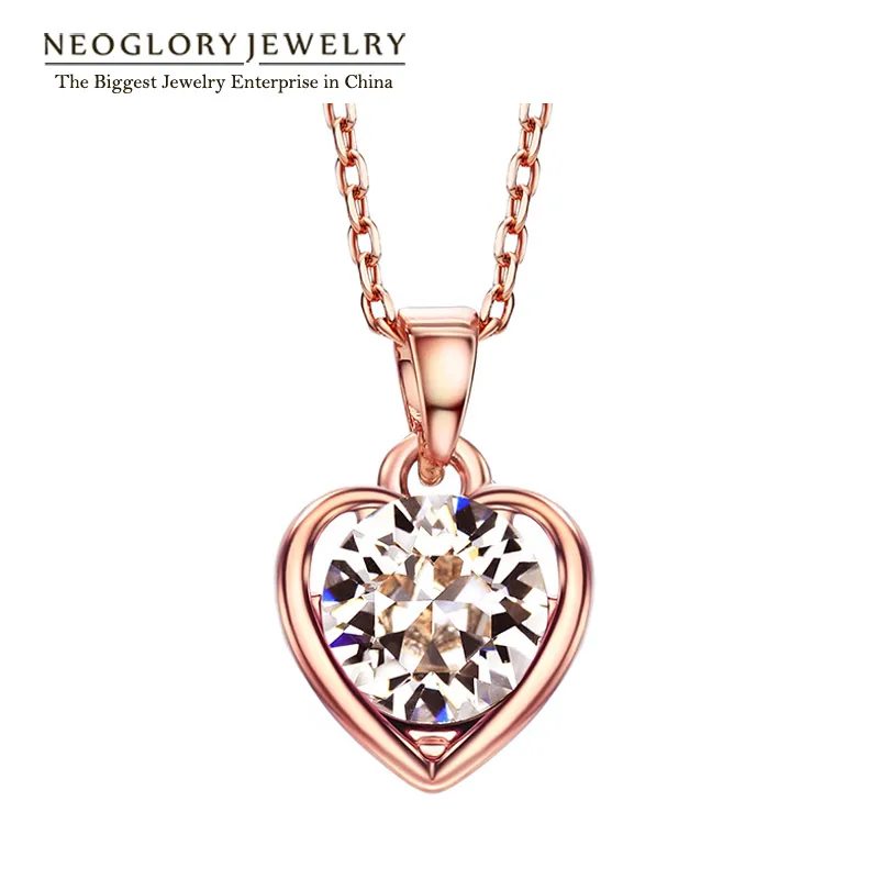 Neoglory голубое сердце любовь подарки чокеры ожерелья и кулоны для женщин новинка
