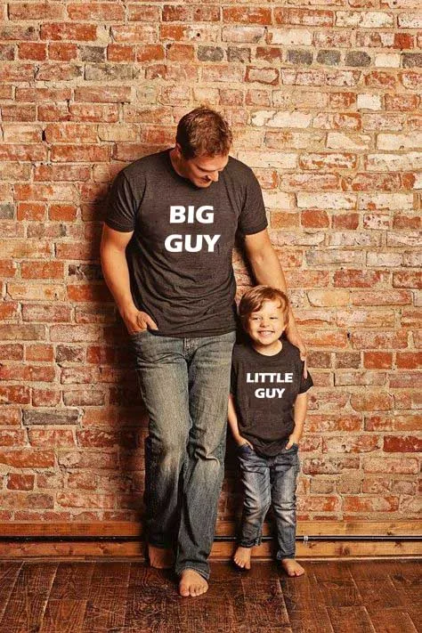 

Big Guy and Little Guy Family Matching Clothes Daddy and Me Clothes Family Look T Shirt Matching Outfits Father Son Kids Summer