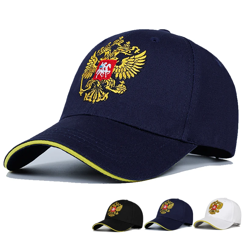 

New Neutral Cotton Outdoor Baseball Cap Russia Badge Embroidery Snapback Fashion Sports Hat Men and women with Patriot Hat bone