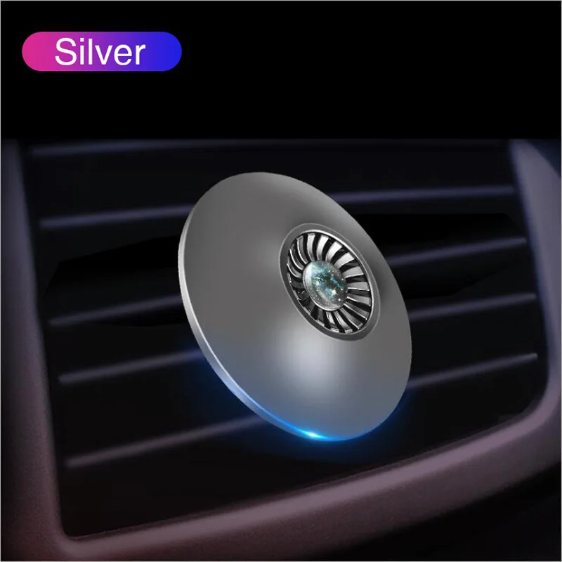 Mini Circle Car Air Freshener Clip Mount for Auto Air Vent Vehicle Aromatherapy Fragrance Diffuser Car Freshener Perfume - Название цвета: Silver