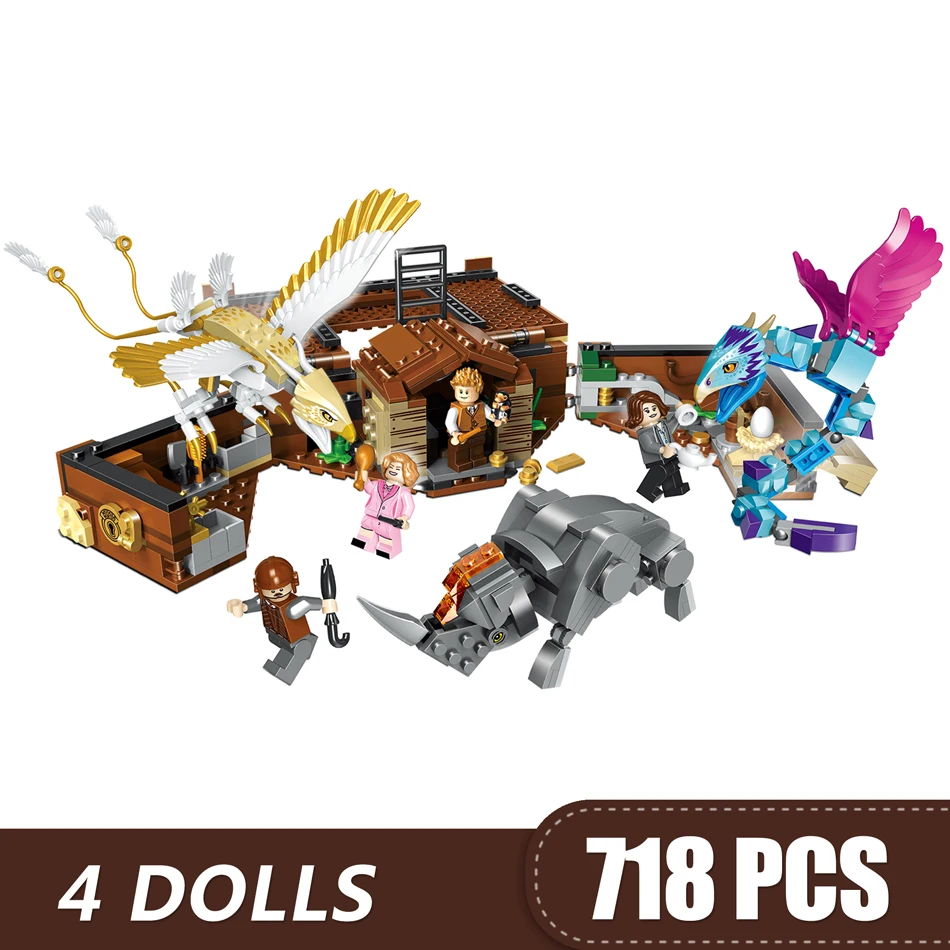 

720PCS Small Building Blocks Compatible with Legoe Fantastic Beasts Newt´s Case of Magical Creatures Toys for children boys Gift