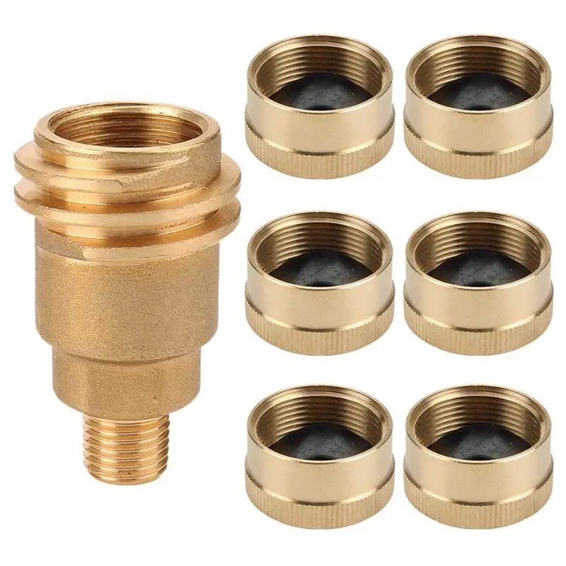 

1 Lb Propane Bottle Small Gas Tank Cylinder Protect Cap, Qcc1 Acme Nut Propane Gas Fitting Adapter With 1/4 Inch Male Pipe Thr
