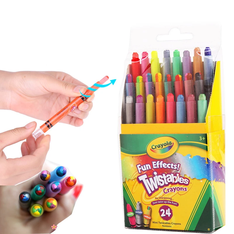24 Colors/Set Bright Color Wax Crayon for Children Students Drawing