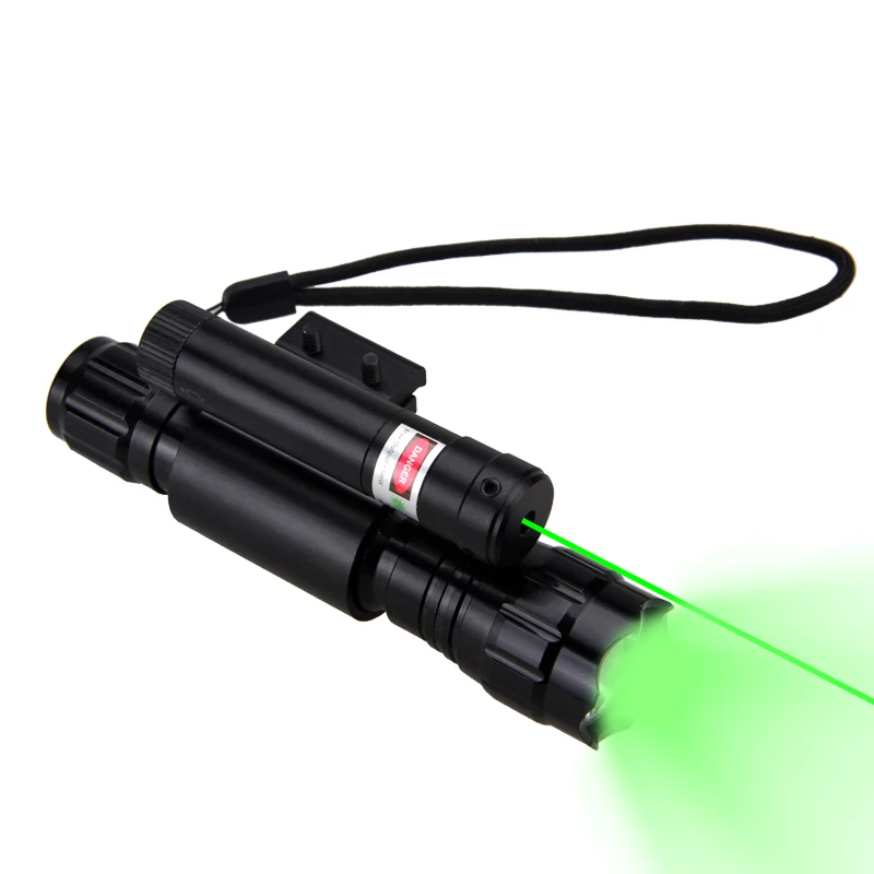 Lanterna + Ponto Luz ao ar Tactical Scout Arma Livre Caça Laser Verde 20mm Pistolas Lazer Vista Ferroviário Montagem Cr2 18650 Carregador Usb 12 Esporte e Lazer