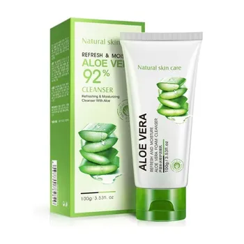 

Natural Aloe Vera Essence Facial Cleanser Moisturizing Cleansing Whitening Skin Rich Foaming Shrink Pores Skin Care