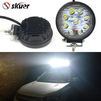 

Skuer 27W led work light lamp offroad Spot/Flood 12V led tractor work lights for Trucks off road car ATV boat fog driving