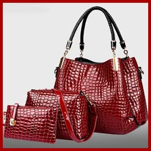 2015 del nuevo Bolsas Femininas bolsos de mujer de cuero de alto grado mujeres mensajero del hombro de lujo bolsos Crossbody 3 Sets Bolsas