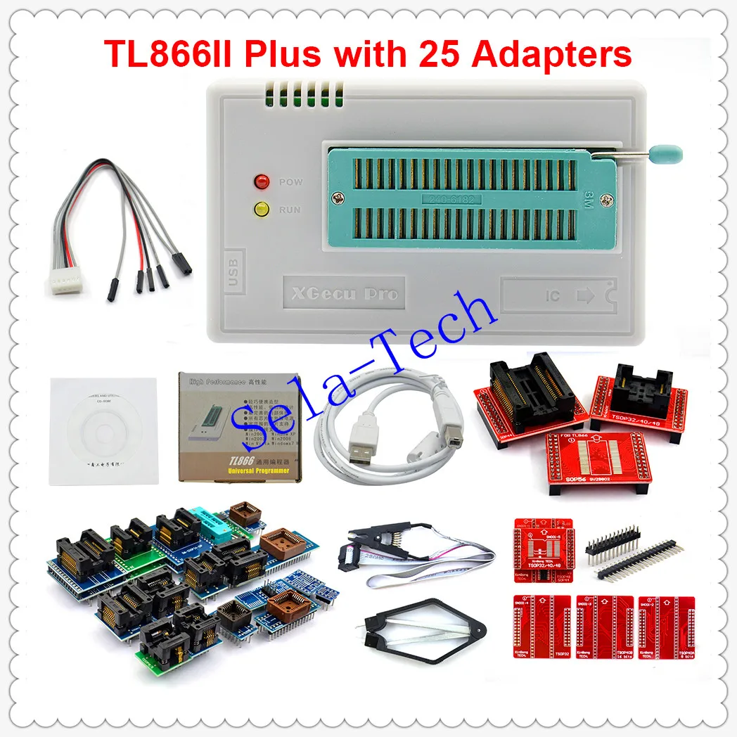 Программатор V10.41 TL866II Plus TL866CS и универсальный USB Minipro программатор + 31 адаптер