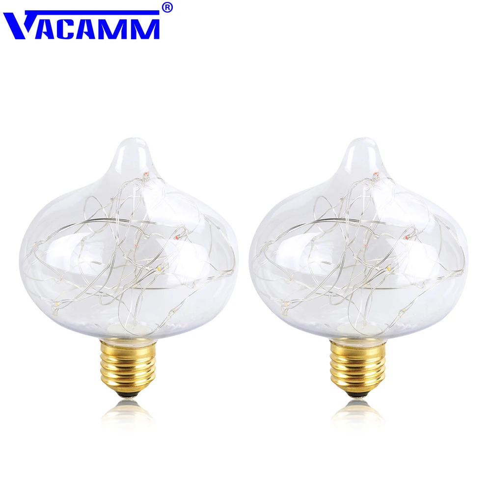 

Vacamm LED E27 Decoration Bulb Peach Vintage Art Lights Colorful Fairy Filament Lamp For Holiday New year Christmas Lighting
