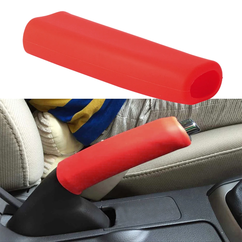 Red Car Accessories Car Vehicles Anti Slip Silicone Sports Parking Hand Brake Boot Leather Cover