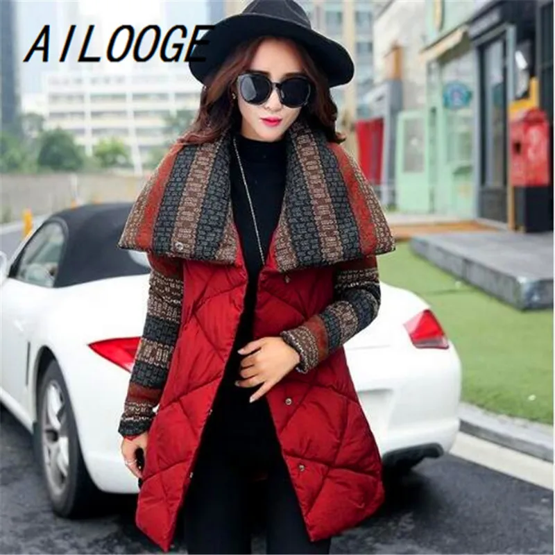 AILOOGE Manteau Femme Hiver New Woman Winter jacket parka 2017 Winter Jacket Women Overcoat Medium Casual