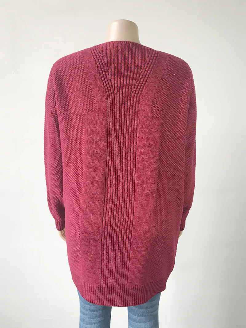 2019 Осень Зима длинный свитер кардиган свободный большой размер двойной карман твист вязаный кардиган MY19033