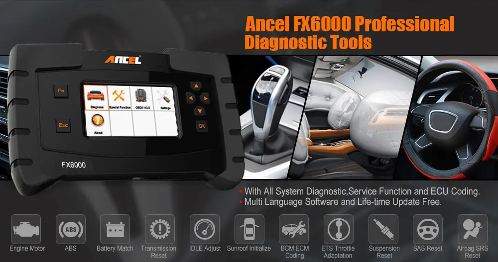Autek IFIX969 полная система OBDII профессиональный Автомобильный сканер подушка безопасности; ABS SRS SAS EPB сброс масла TPMS OBD 2 OBD2 диагностический инструмент