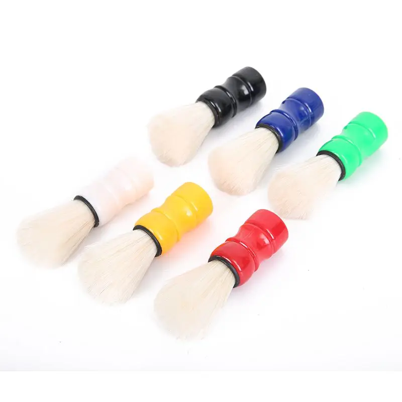 Mayitr 1pc Men's Plastic Handle Beard Mustache Cleaner Barber Shaving Brush Random Color For Salon Barber