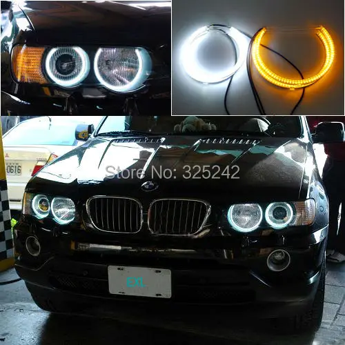 

For BMW E53 X5 2000 2001 2002 2003 Excellent Ultra bright Dual Color Switchback smd LED Angel Eyes Halo Rings kit