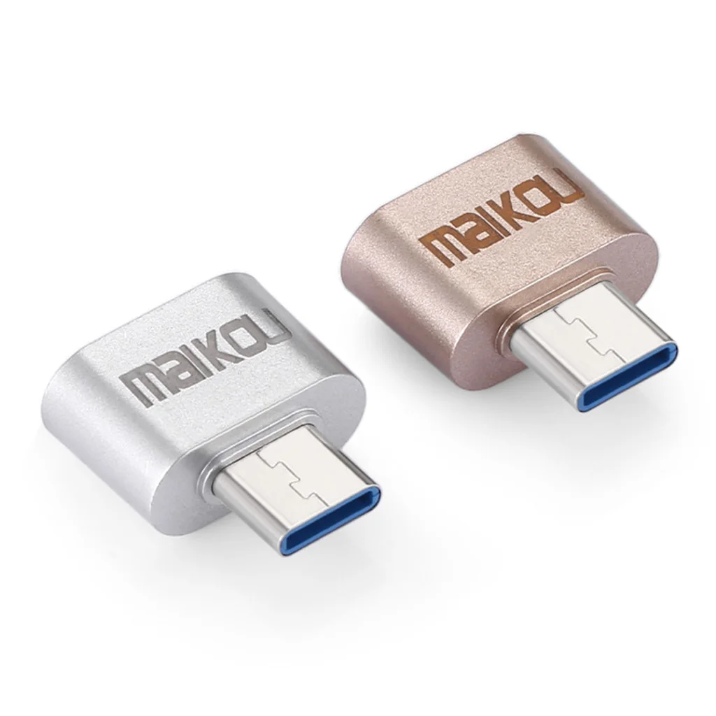 2Packs Portable USB 3.0 to USB Type C Adapter OTG Connector for All Type-C Devices for Smartphones Male-Female OTG Adapter