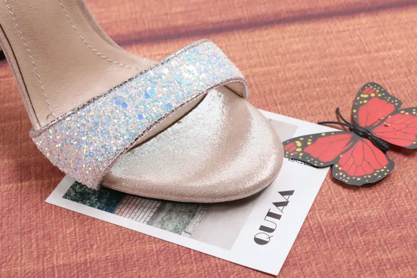 QUTAA/2019 пикантная женская обувь на платформе и тонком высоком каблуке, Универсальные женские босоножки, обувь для вечеринок, свадебные