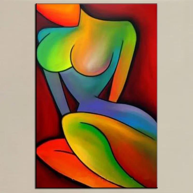 

Handpainted Abstract Nude Oil Paintings on Canvas Handmade Sexy Woman Pictures Large Colorful Painting Home Decor Wall Art Gifts