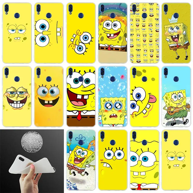 

Silicone Back Cover Phone Case Sponge Bob For Huawei Honor 10i 9i Lite 8a 8x max 8c 7x 7a pro 6x V20 Paly Soft