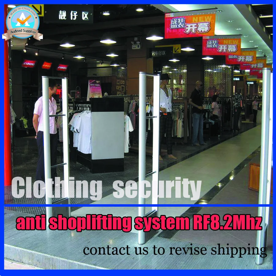 RF8.2Mhz система охранной сигнализации для магазина одежды со звуком и светильник, экономичная система охранной сигнализации eas