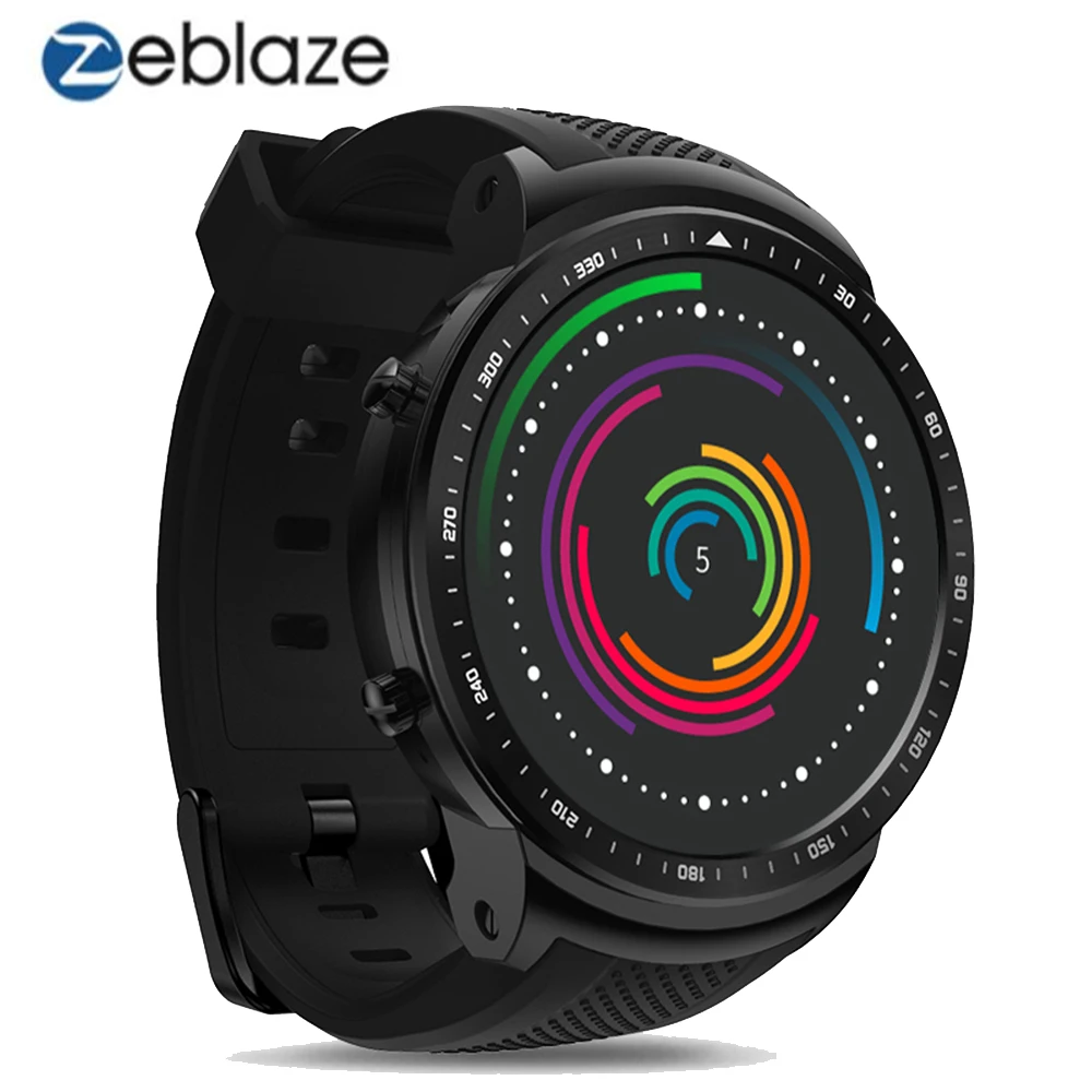 Смарт-часы Zeblaze Thor PRO для мужчин, 3g, gps, WiFi, Android 5,1, MTK6580, четыре ядра, 1 ГБ, 16 ГБ, 2,0 Мп, камера, монитор сердечного ритма, умные часы - Цвет: black