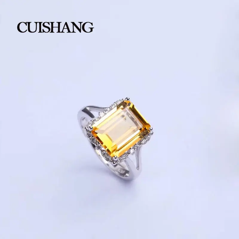 

CSJ Natural Cirtine Ring 925 sterling silver gemstone Fine jewelry for Women and lady as Best gift in Wedding Anniversary