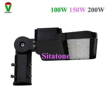 

free shipping black color adjustable 100w 150w 200w led street light ac85-265v