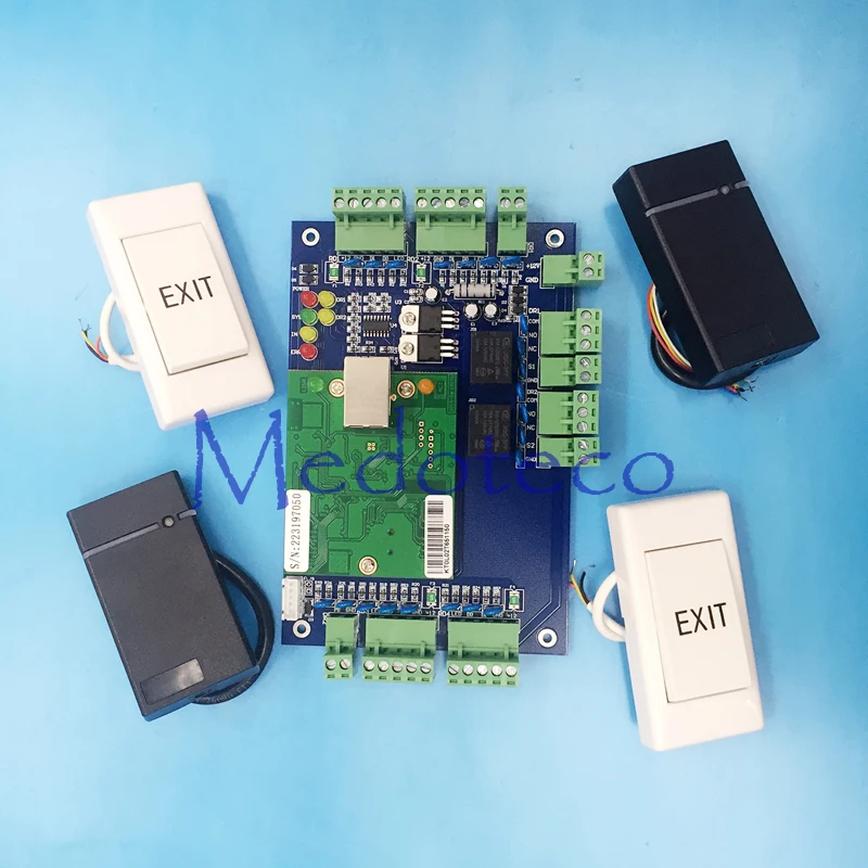 Two door Access Control Panel RFID access control board TCP/IP Double Door Security Access Controller + rfid Slave Reader 100 000 log events capacity double door access control panel security card access office branches access controller c3 200