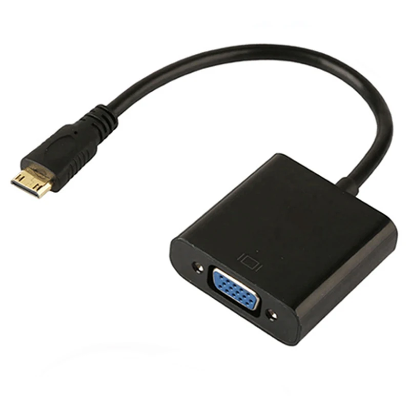 EGRINCY Mini HDMI вход для VGA выход HDMI Мужской адаптер для VGA Женский конвертер кабель 1080P для PS3/4 xbox 360 HDTV камера телефон - Цвет: Черный