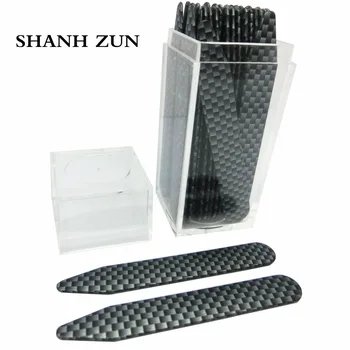 

SHANH ZUN 30 pcs Personalized Plastic Collar Stays Printing Wood Texture Best Shirt Collar Tabs for Men 2.37"