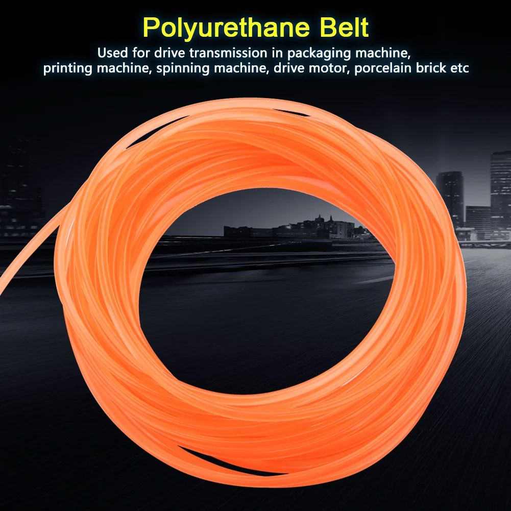 Оранжевый полиуретановый круглый ремень гладкой поверхности для приводной передачи полиуретана