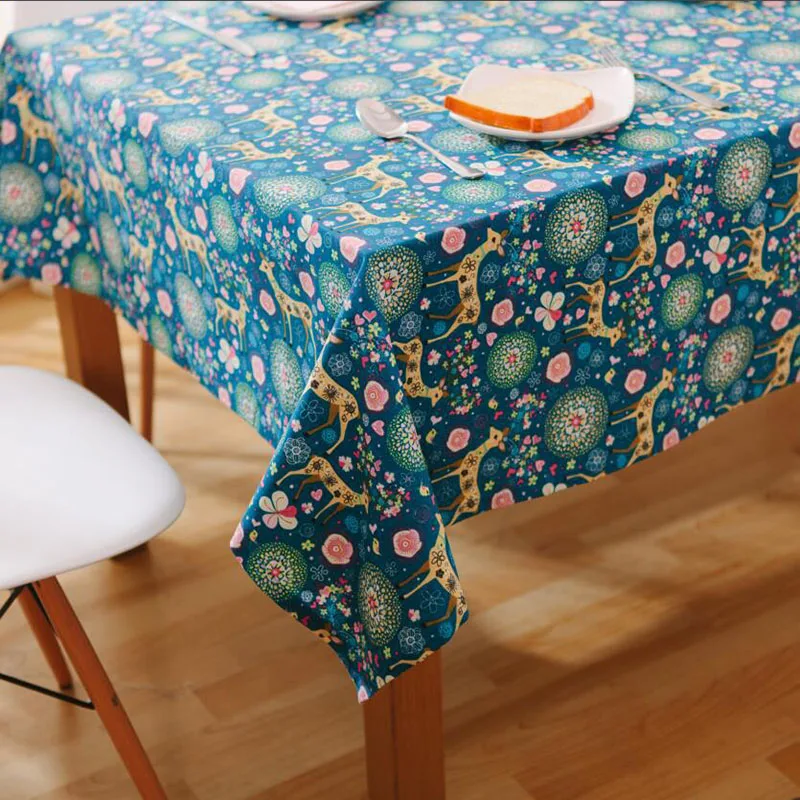 Buy Linen Table Cloth Nappe Table Cover Blue Purple