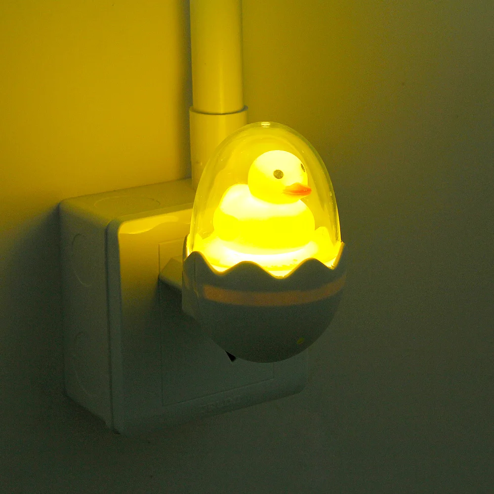 ANBLUB/светодиодный ночник с желтой уткой, с вилкой европейского стандарта, с сенсором, с регулируемой яркостью, настенный светильник с дистанционным управлением для дома, спальни, детей, детей