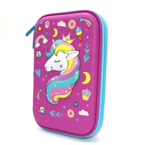 Pencil Case School EVA Trousse Scolaire Stylo Box Cute Unicorn Kawaii Astucci Estuches Lapices Etui Pennen Girls Stationery - Цвет: Purple cake unicorn