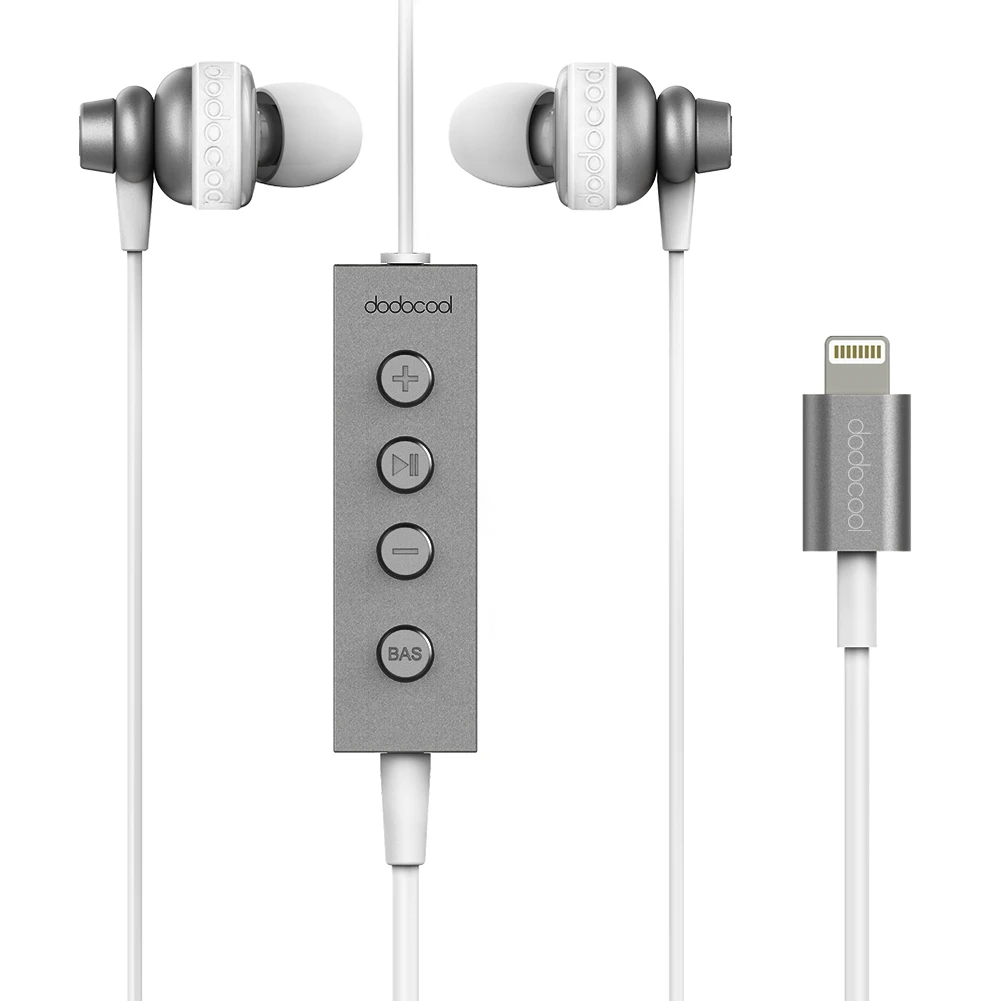 dodocool MFi Hi Res In ear Stereo Earphone with Lightning Connector Mic for iPhone X Plus 8 7 Plus SE iPad Air iPhone Earphone