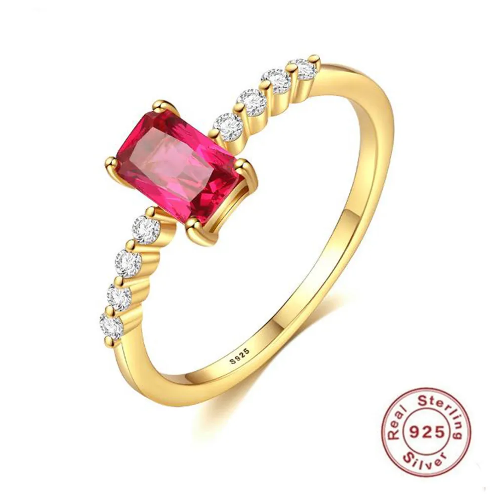 

2019 YKNRBPH Women's S925 Sterling Silver Rings Coloured Gemstones Birthday Gifts Business Party Rings Simple Silver Jewelry