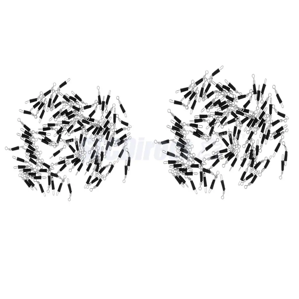 

200pcs Fishing Swivels Line Connector Quick Change Rolling Swivels Steel M L