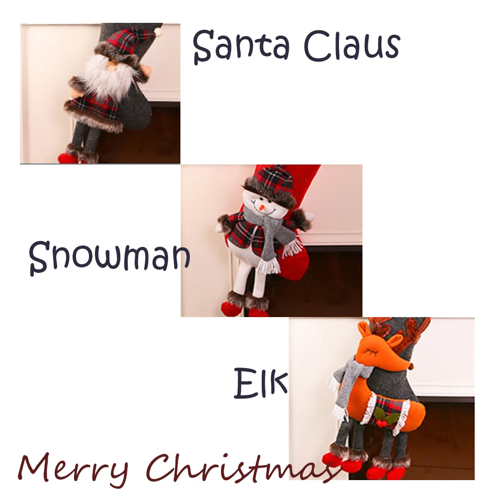 Рождественские чулки носки Санта Клаус конфеты подарочные пакеты Рождественская елка с орнаментом