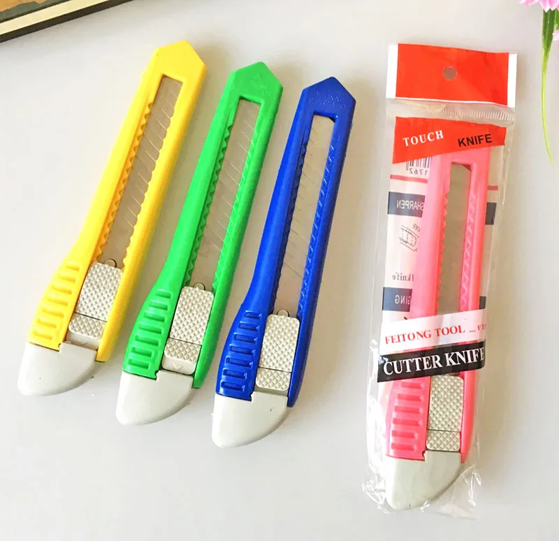 

2pcs Stationery Wholesale Color Multi-function Cutter, Paper Cutter, carton opener, tool Cutte