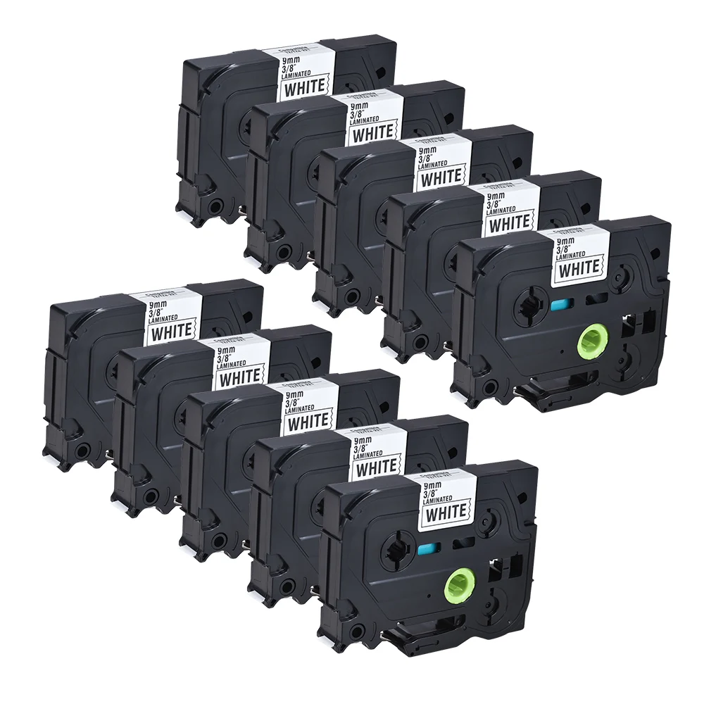 Cheap Price 10pcs 3D Printer Ribbon roll label Black on White Lable Rs Compatible for Brother