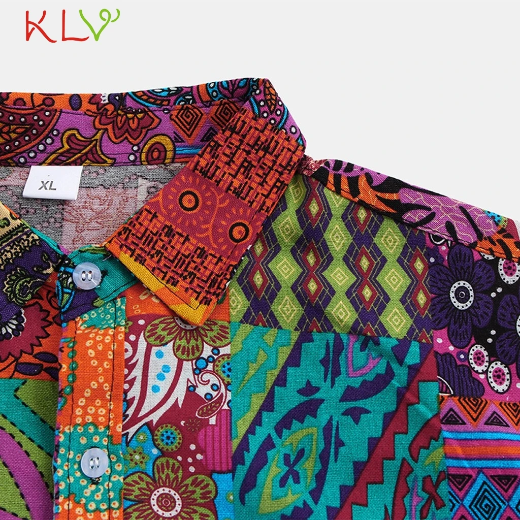 Мужская блузка, рубашка из хлопка и льна, летнее Гавайское праздничное кимоно с принтом,, повседневный Топ Харадзюку, Camisa Hombre, одежда для бега, 19Je13