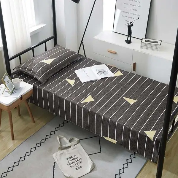 Студенческого общежития принадлежности алоэ хлопок постельное белье простыня 1 шт.+ 1 шт. наволочка близнец полный простыней на кровать простыня с рисунком - Цвет: B5