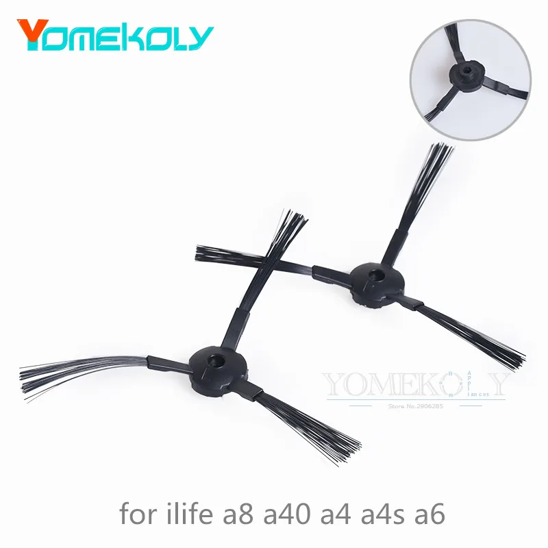 Черные боковые щетки для ilife A4 A4S A6 X620 A8 A40 Аксессуары пылесоса Сменные запасные