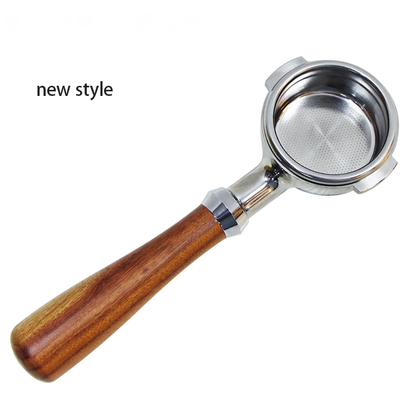 

1pc Stainless Steel Coffee Machine Bottomless Filter Holder Portafilter Acid Branch Wooden Handle For Professional Accessory