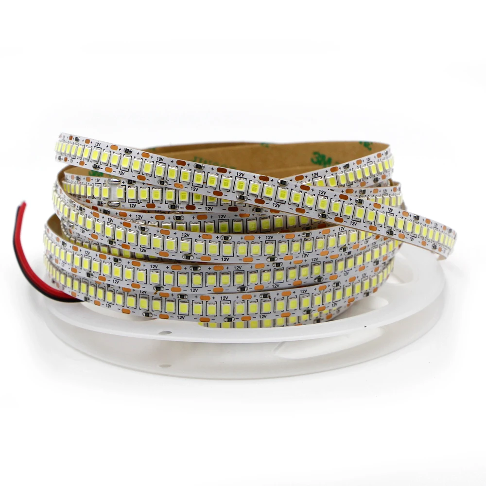 5 м Светодиодная лента светильник 2835 SMD 240 светодиодный/м 10 мм PCB 2835 SMD 1200 Светодиодная лента 12 в водонепроницаемый гибкий светильник теплый белый оранжевый