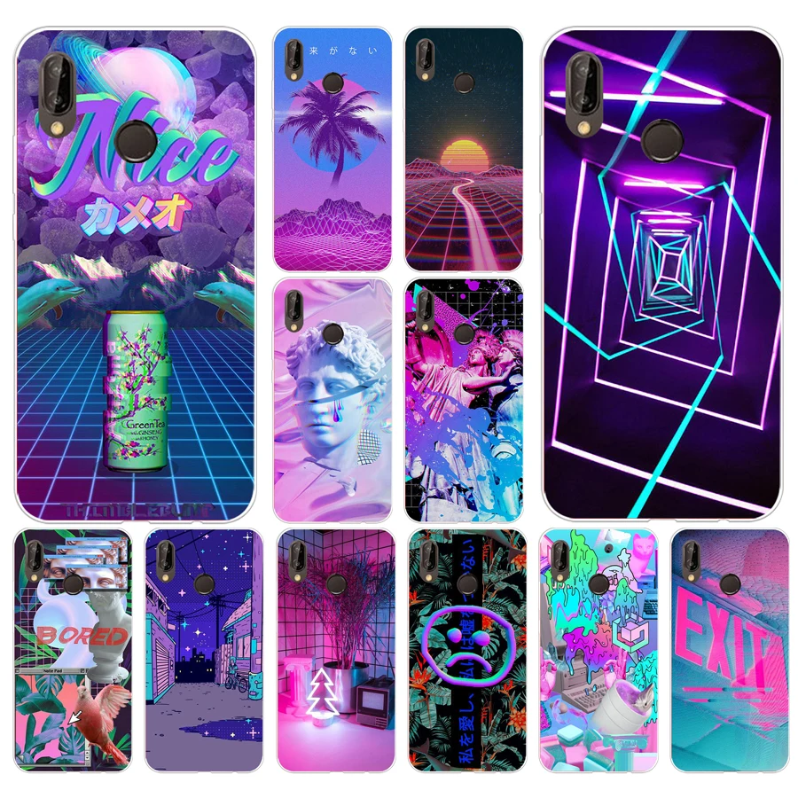 179FG Vaporwave эстетика Мягкий Силиконовый ТПУ чехол для huawei Mate P20 P30 LTE Pro Y6 Y7 2019 |