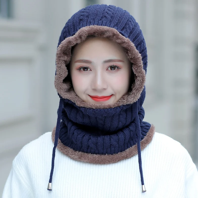Зимняя вязаная шапка бини женский шарф Skullies Beanies Зимние шапки для мужчин и женщин