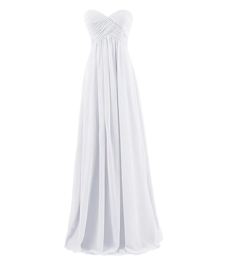 Шифоновые платья подружки невесты свадебное платье выпускного вечера размера плюс Бордовые Платья для подружки невесты женские длинные платья черного цвета - Цвет: Белый