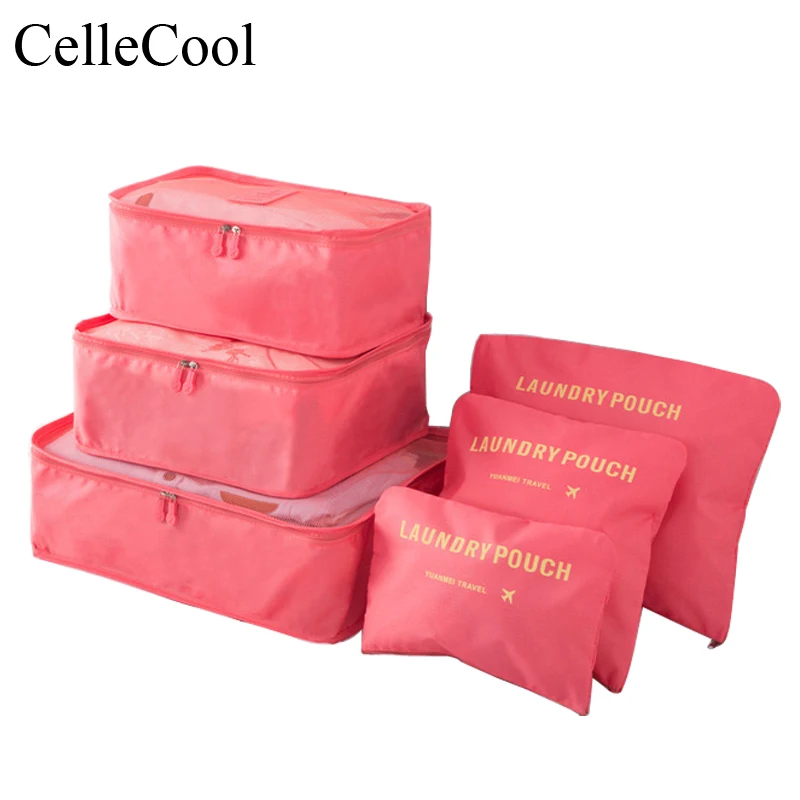 

6 PCS Travel Storage Bag Travel bag Clothes Tidy Organizer Suitcase Pouch Travel Organizer Bag Case Shoes Packing Cube Bag